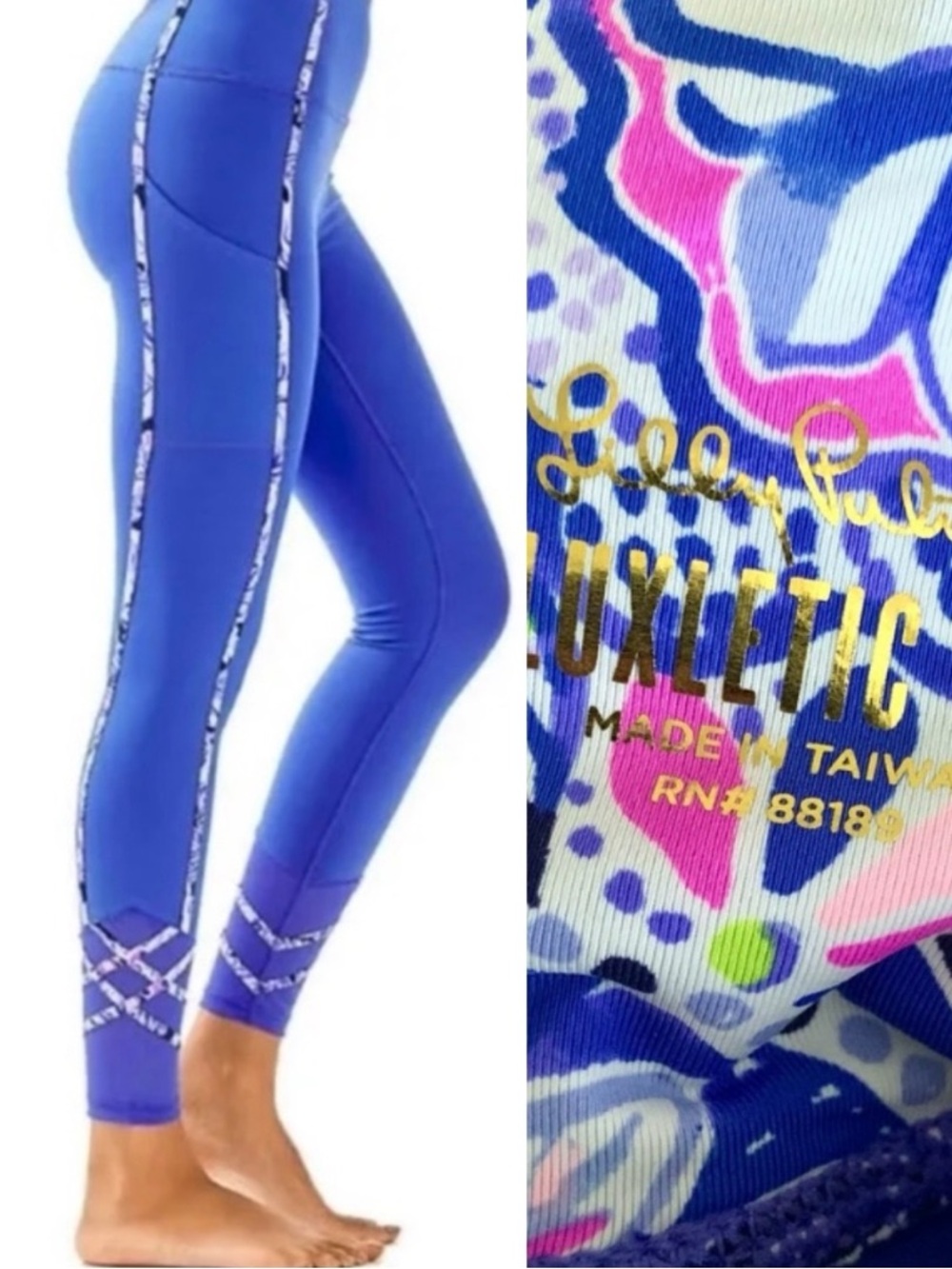 Lilly Pulitzer Blue  Luxletic Weekender Yoga Leggings